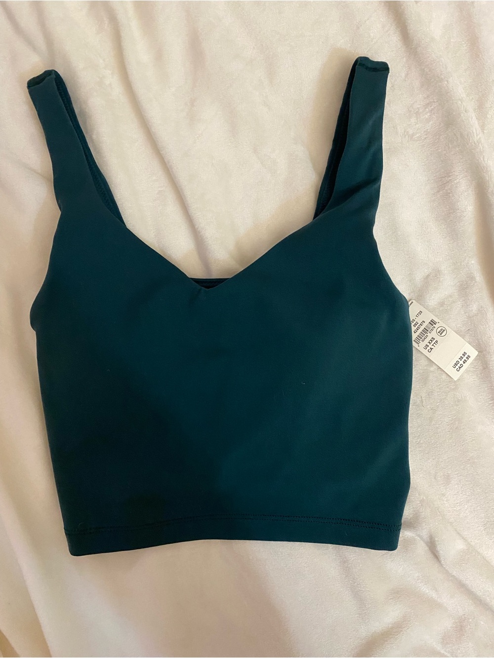 Seamless Deep Teal V-Neck Tank Bralette